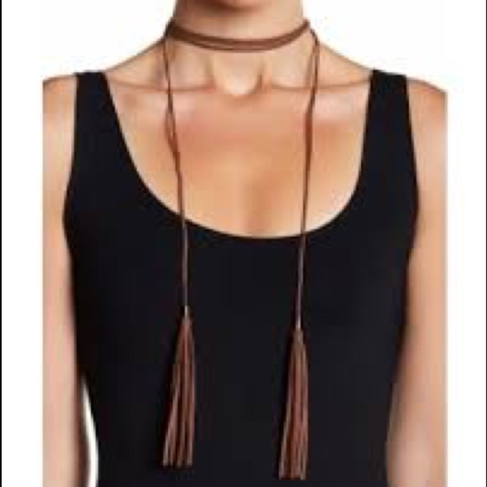 Melrose and Market - Suede Wrap Tassel Choker